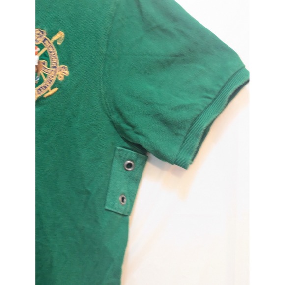 Polo Ralph Lauren Mens L Green Cotton Custom‎ Fit Crest Rugby Polo Shirt - Picture 5 of 9